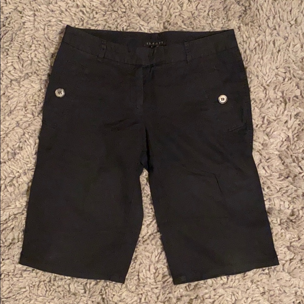 Theory long navy shorts